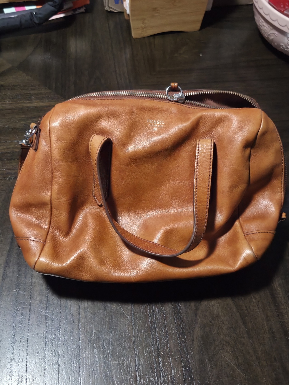 Fossil Women's Tan Leather Satchel